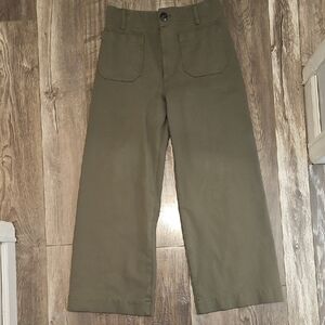 Anthropologie Maeve The Colette Crop Wide-Leg Knit Pant Green 27